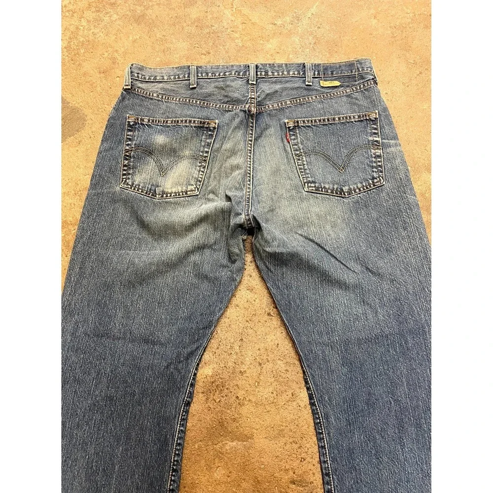 Levi's 501 Straight Jeans Men 40x32 Blue Denim Logo Cotton High Rise Regular Fit